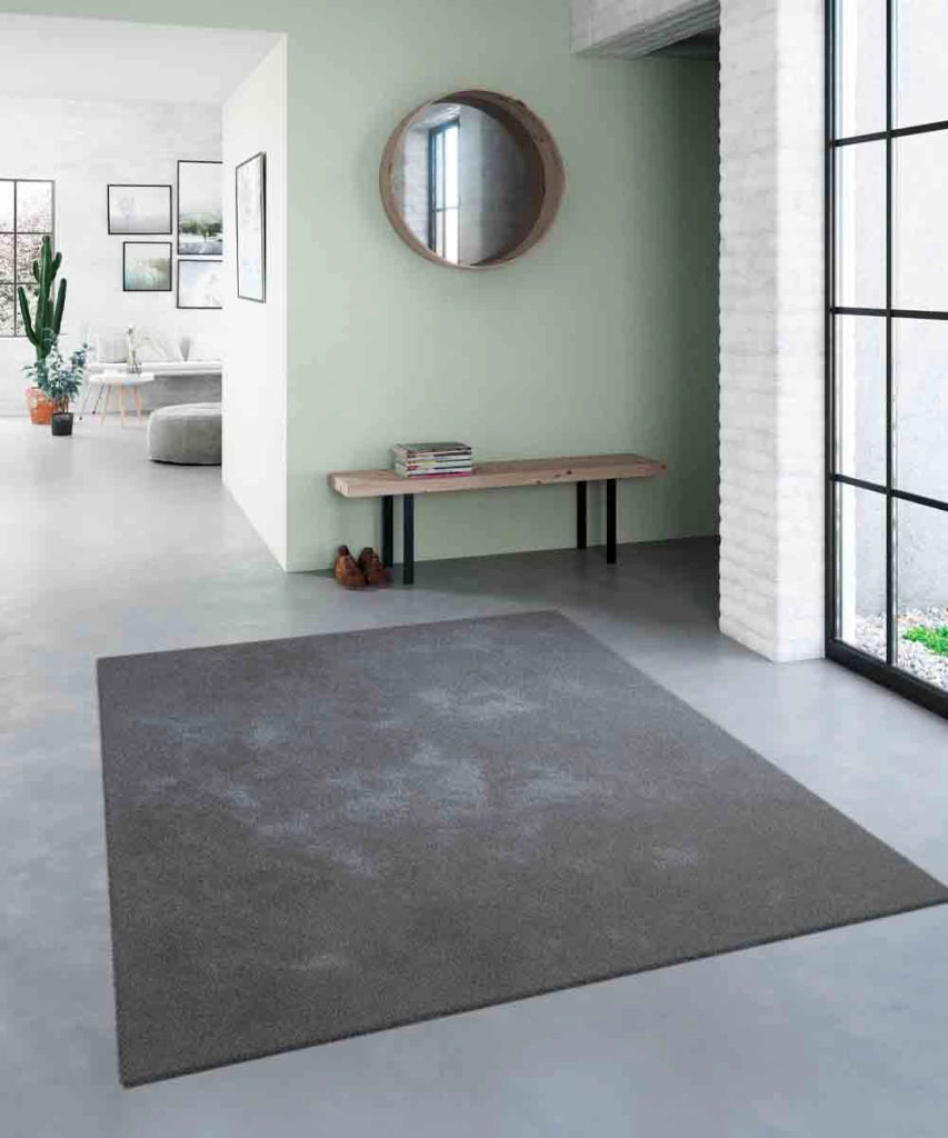 Tappeto FEEL GRIGIO SCURO cm.160x230 tinta unita moderno, pelo morbido resistente e lavabile in lavatrice