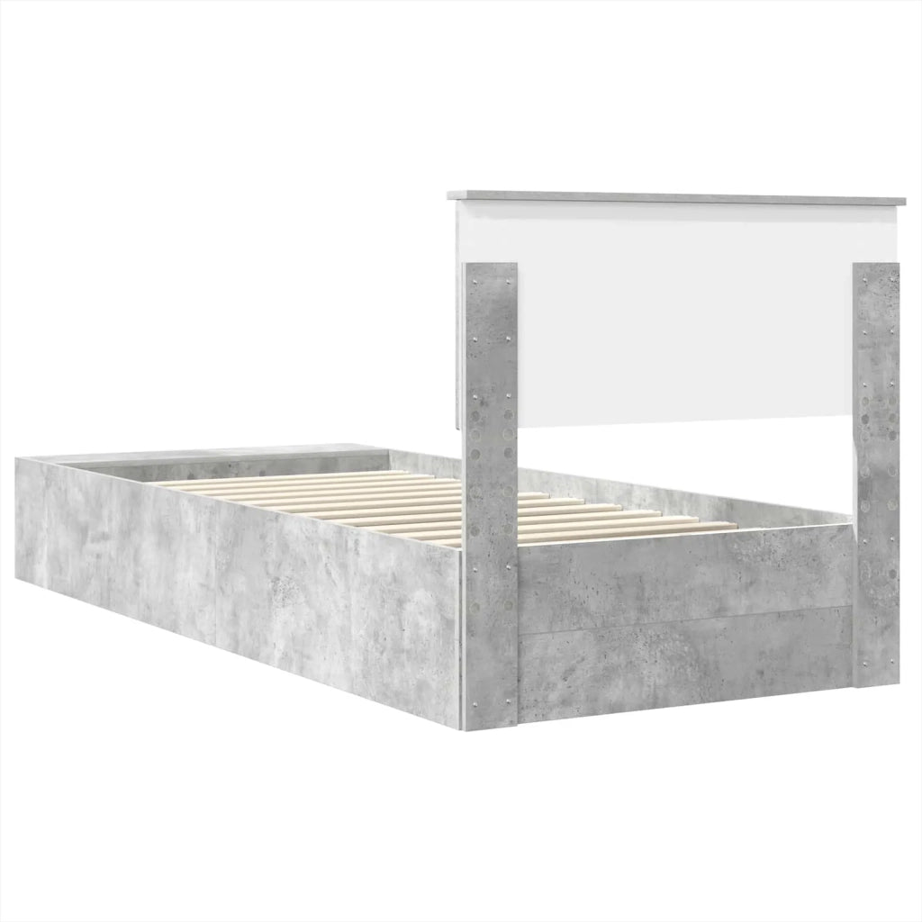 Struttura del letto con lo scaffale Grigio cemento 70 x 190 cm 3408420