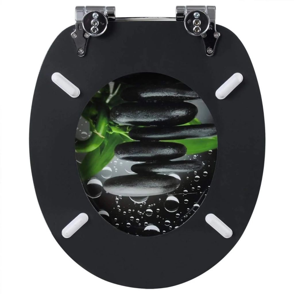 Sedile WC robusto coperchio WC in legno con meccanismo di chiusura ammortizzata per il bagno 19_0000703