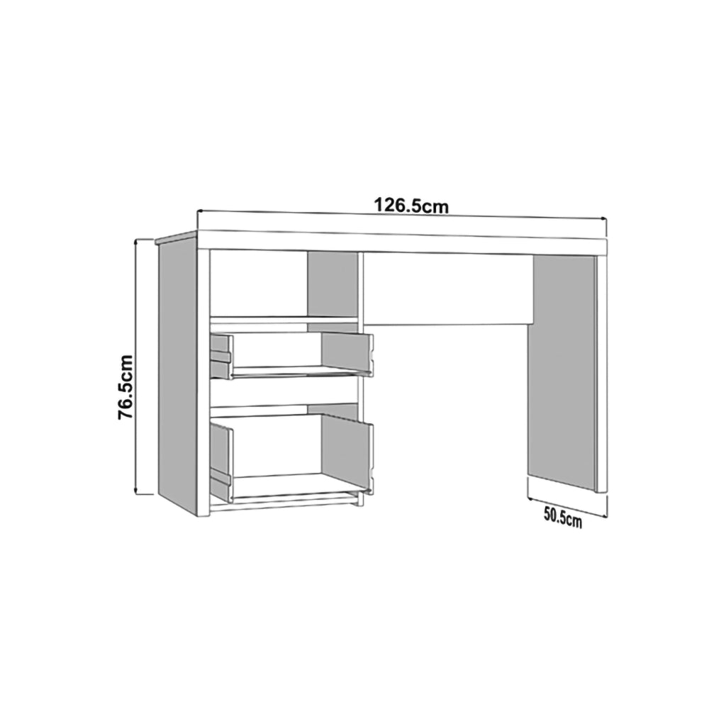 Flam, Scrivania 2 Cassetti, 127x52x77h cm Marrone Rovere Nodi