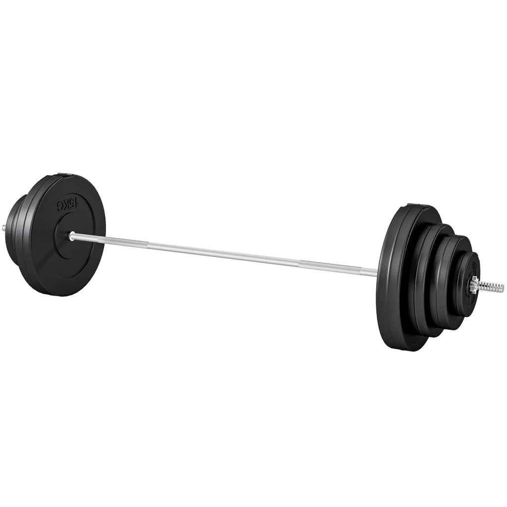 Set Bilanciere con Dischi 70kg ¨C Xylo ¨C 8 Pesi Acciaio Regolabile Antiscivolo 170x40.5cm Nero