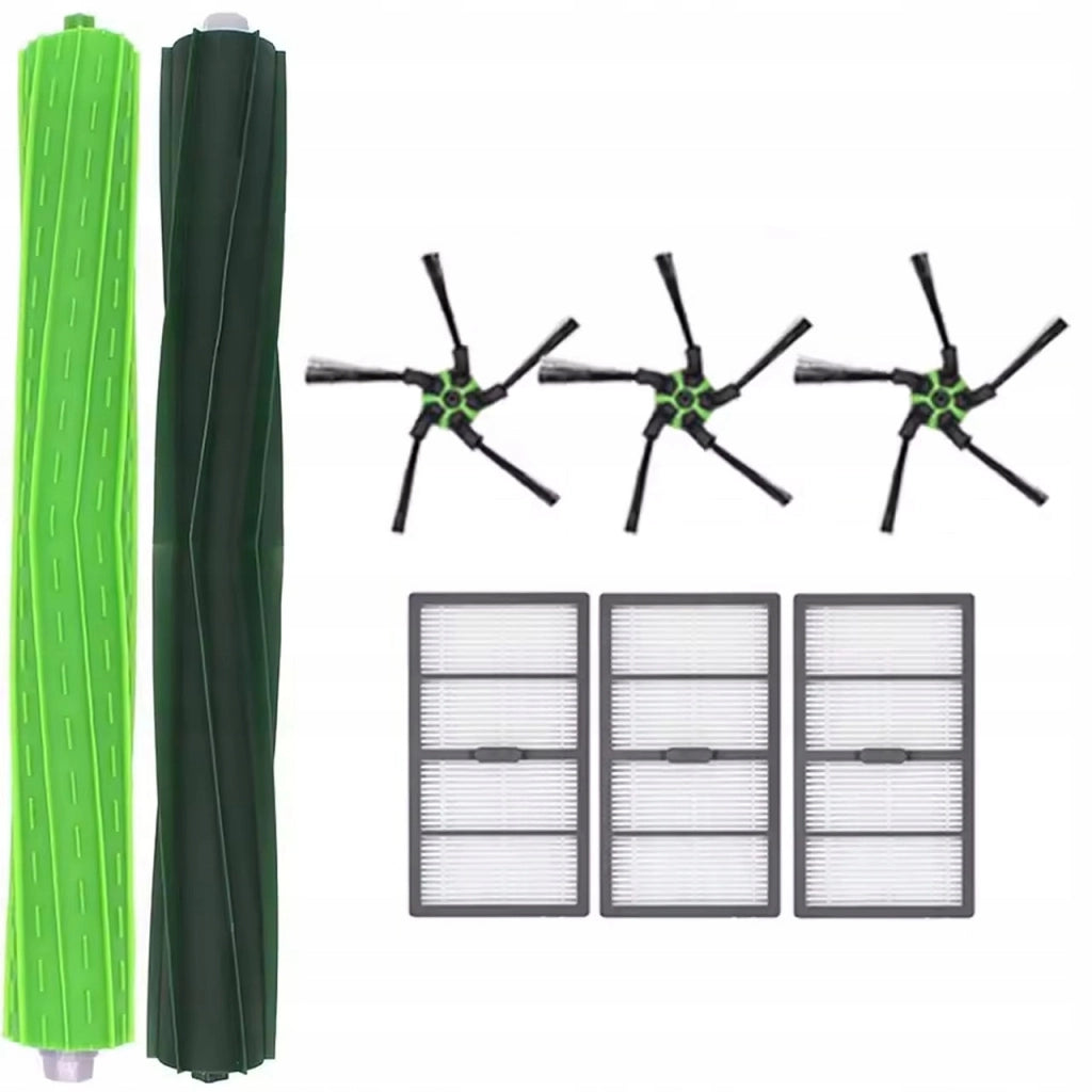 Set di Ricambio per iRobot Roomba S9 S9+ – 2 Spazzole in Gomma, 3 Filtri HEPA, 3 Spazzole Laterali