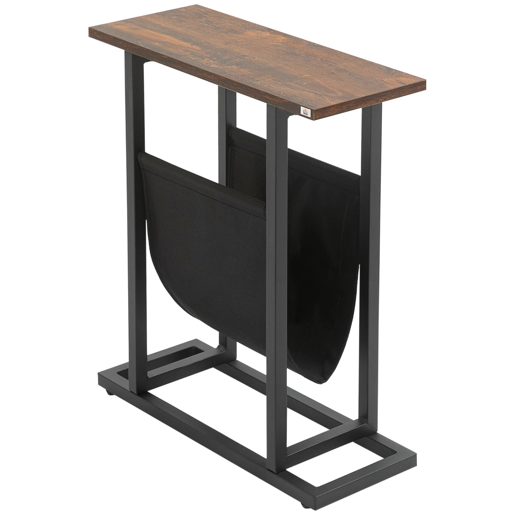 Tavolino da notte design moderno ¨C Minimal ¨C nero scuro, acciaio, 49x19x55 cm