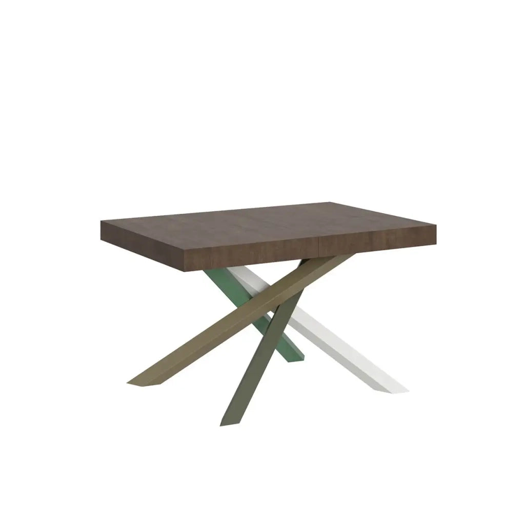 Tavolo allungabile 140/400x90 cm Volantis colore noce gambe multicolore 4/A