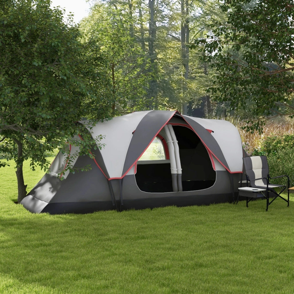 Tenda da Campeggio Pieghevole 2 Stanze ¨C Zephmum ¨C Grigio 450x215x180 cm