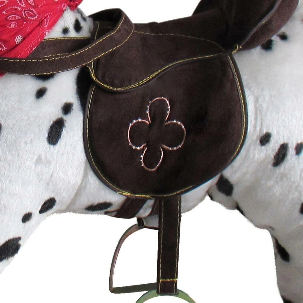 Cavallo a Dondolo Con Effetti Sonori Realistici Legno e Peluche Bambini Infanzia