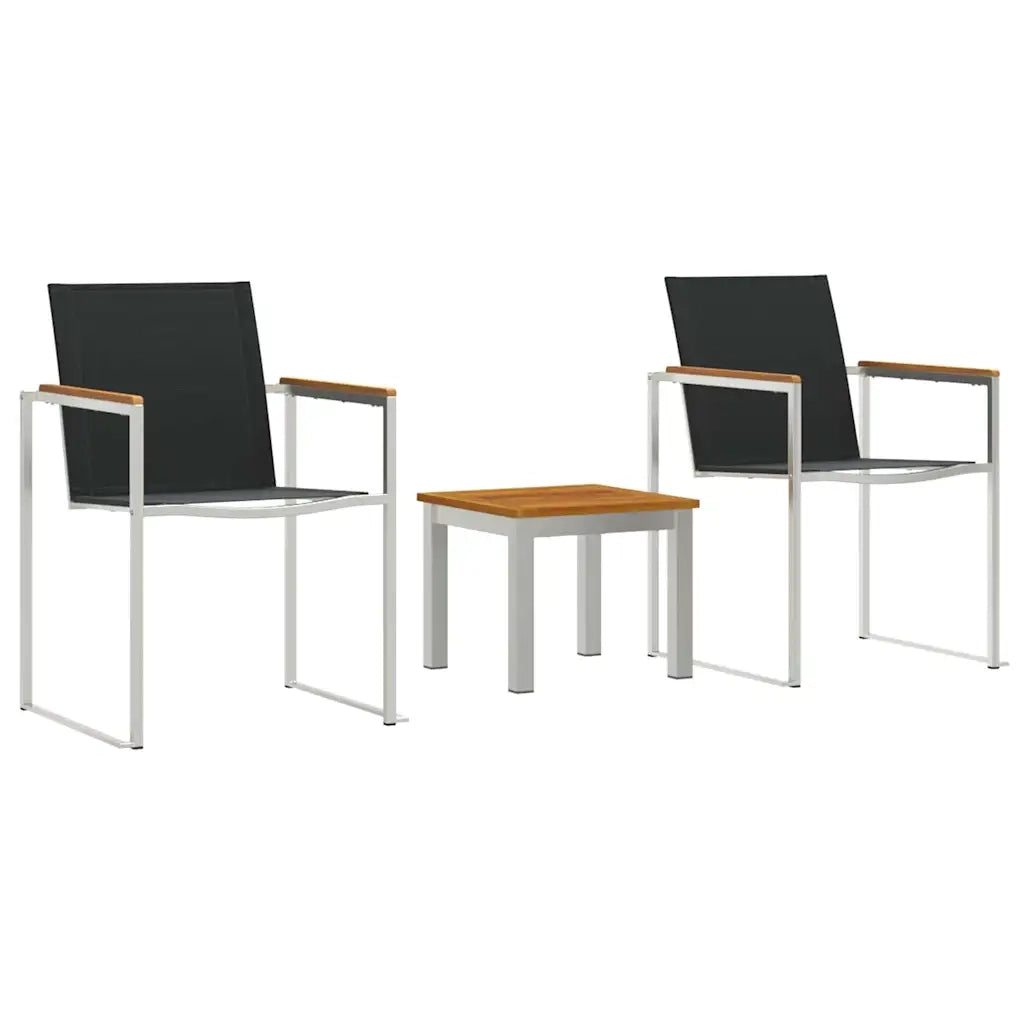 Set da Pranzo per Giardino 3 pz | Set Salotto da Giardino Legno di Acacia Massello