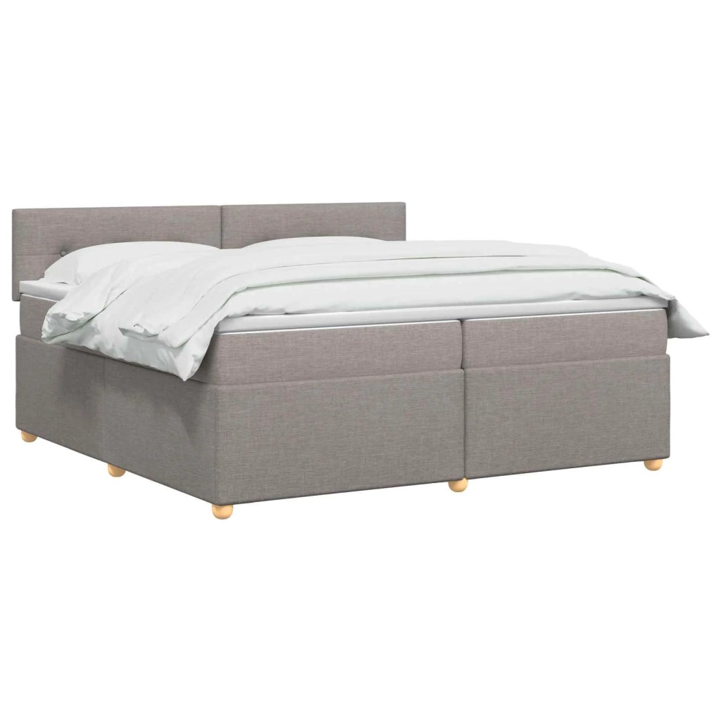 Letto box spring con materasso Tortora 200 x 200 cm Tessuto 3451039