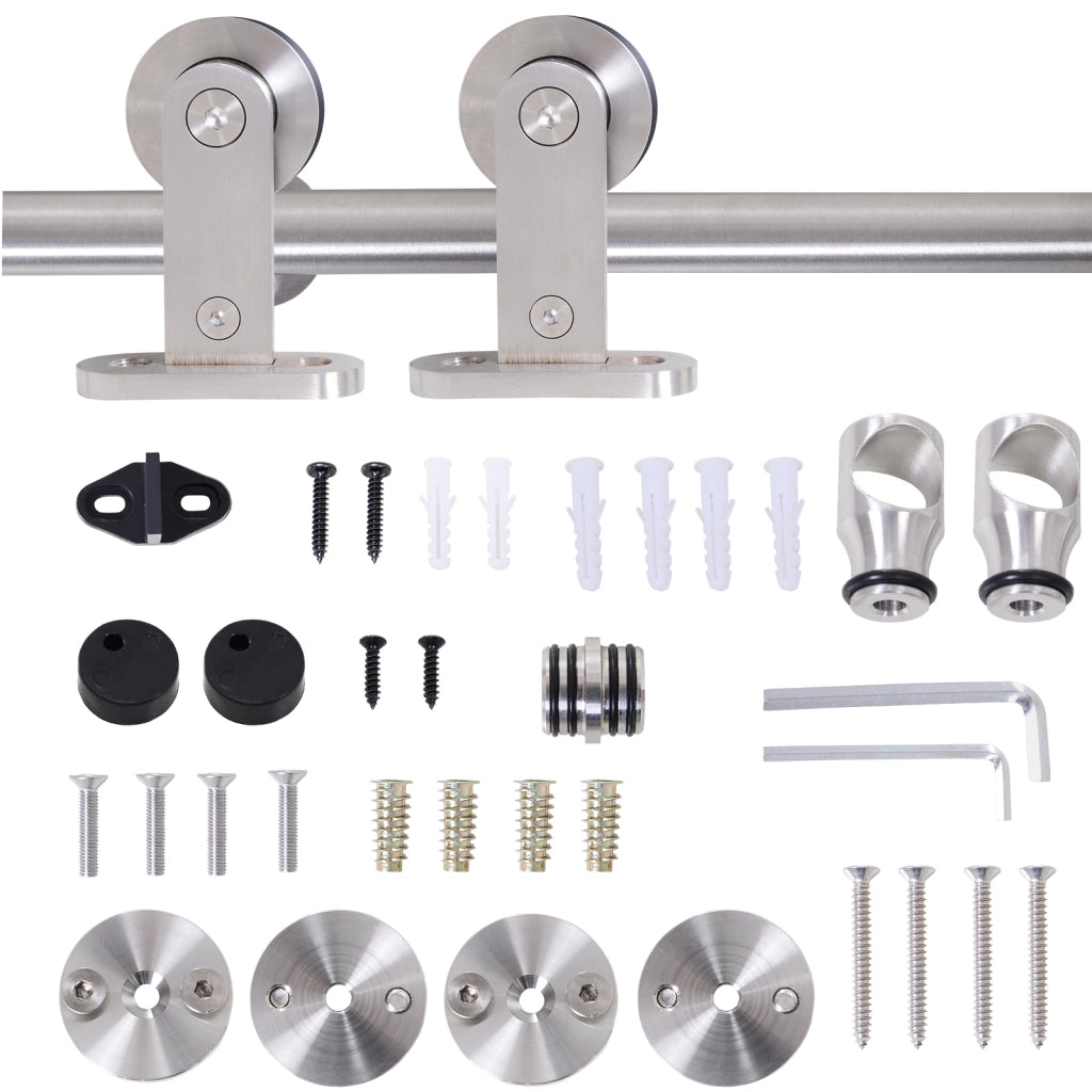 Kit Fissaggi per Porte Scorrevoli ¨C Zephmum ¨C Acciaio Inox 2,5x200 cm Argento