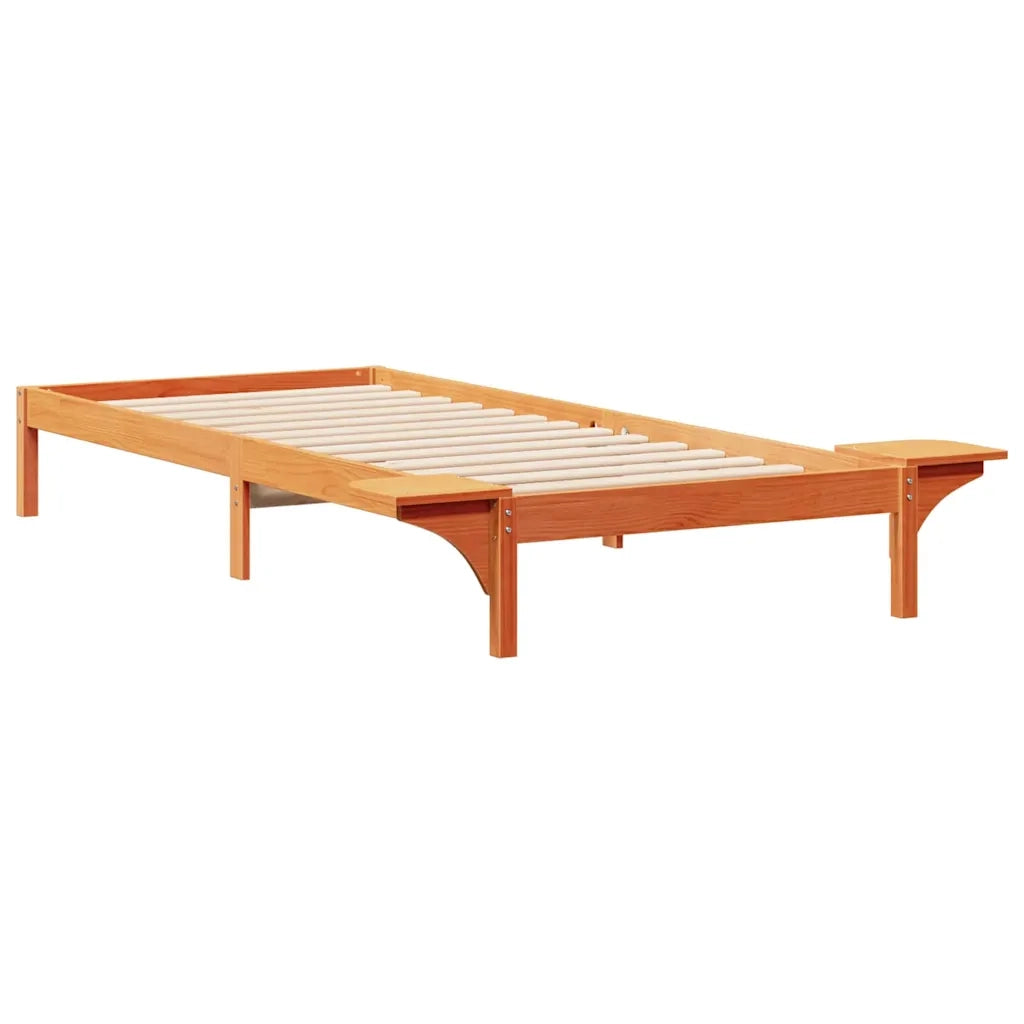 Letto con Tavolini Laterali Marrone cerato 80 x 220 cm 873240