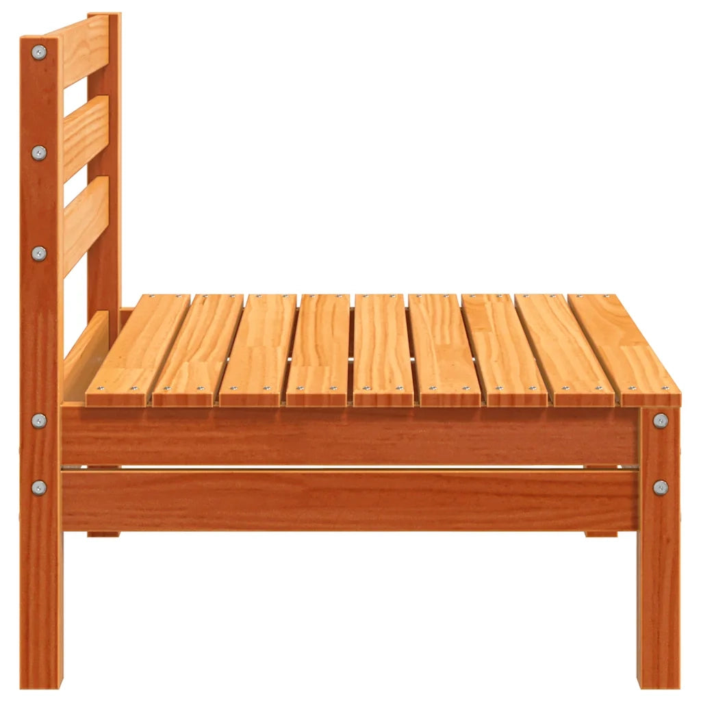 Divani Senza Braccioli Giardino 4pz Marrone Cera Massello Pino 838009