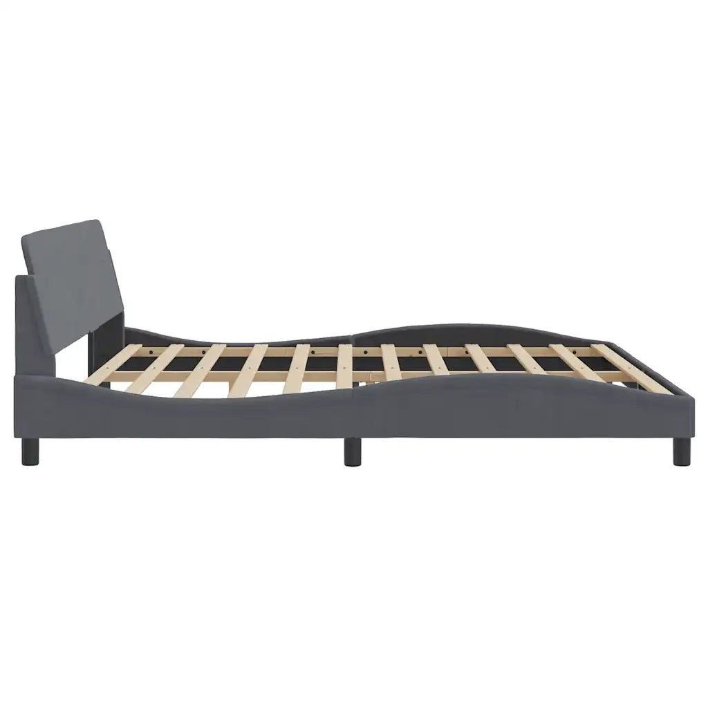 Giroletto-Struttura Letto Dover Grigio Scuro 200x200 cm Velluto