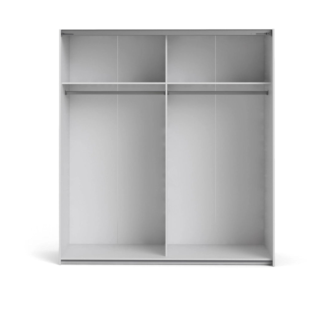 Armadio Camera da Letto Isabeau, Guardaroba Grande 2 Ripiani, 59x200h cm Bianco