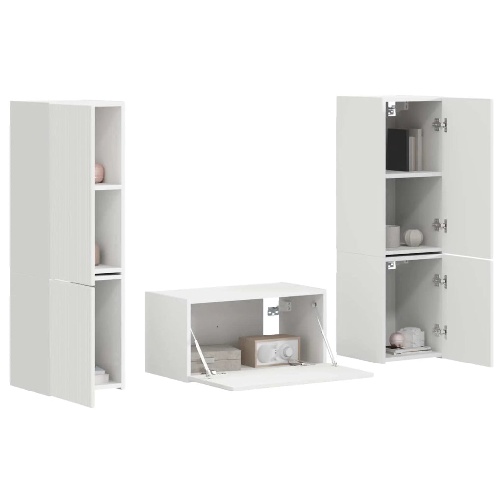 Set mobile TV 5 pcs Bianco Legno multistrato