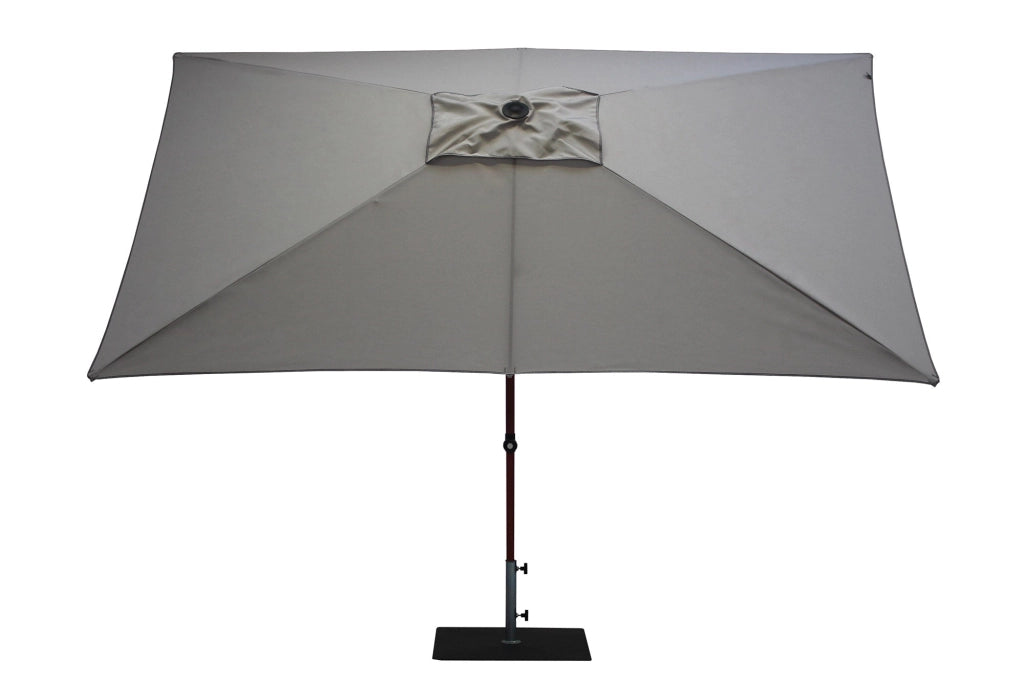 Ombrellone da Giardino 3x2 m Palo Ø38 mm in Alluminio Effetto Legno Tessuto Olefin Trend Wood Grigio