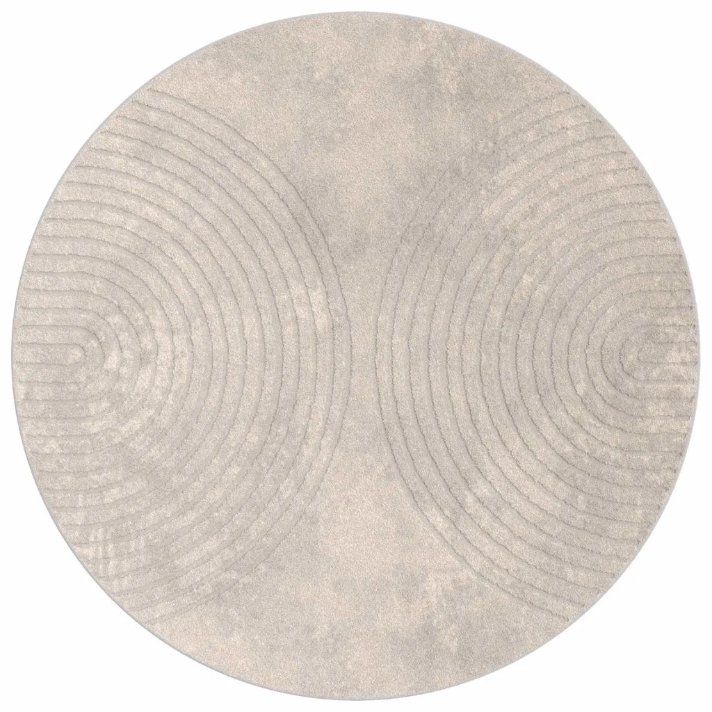 Tappeti per area Rotondo GALATI Beige Ø 120 CM Poliestere 42022814