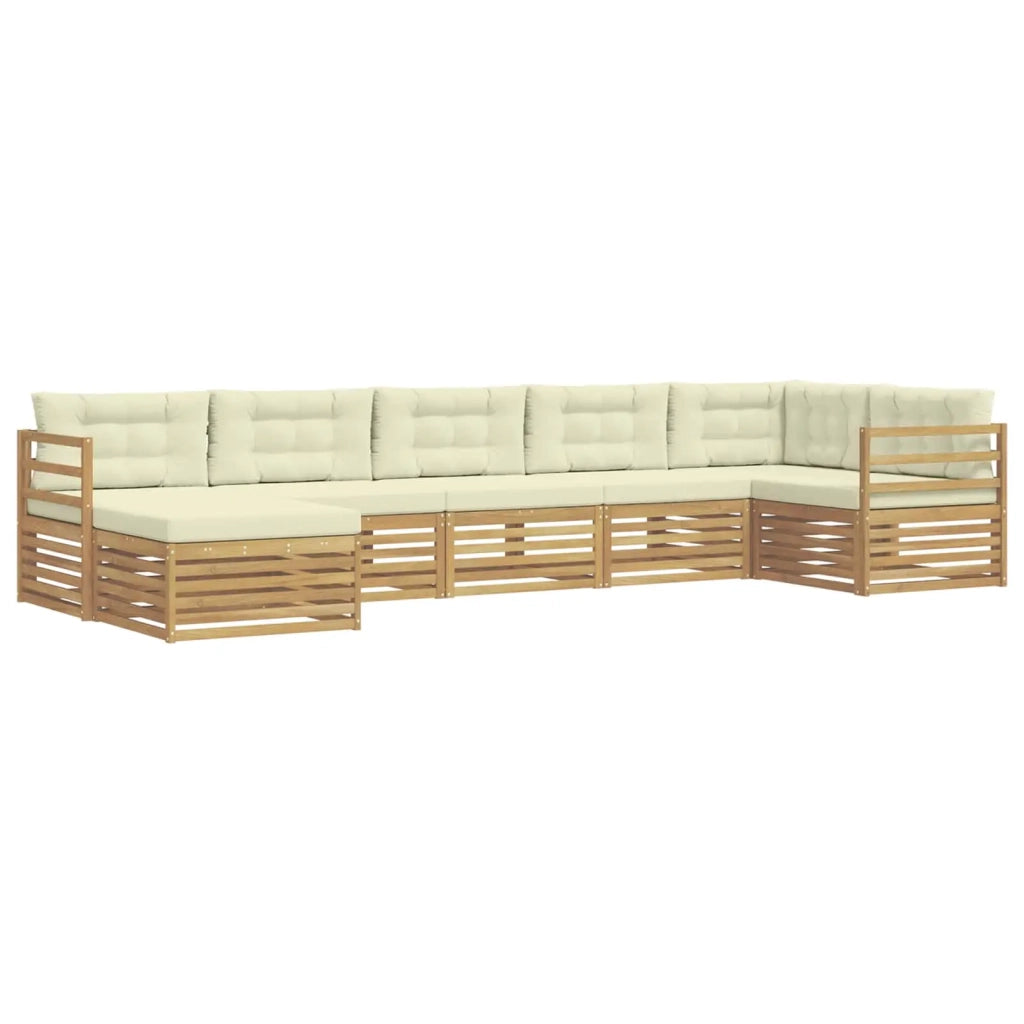 Set di divani da esterno 7 pz Bianco e Crema 3390825