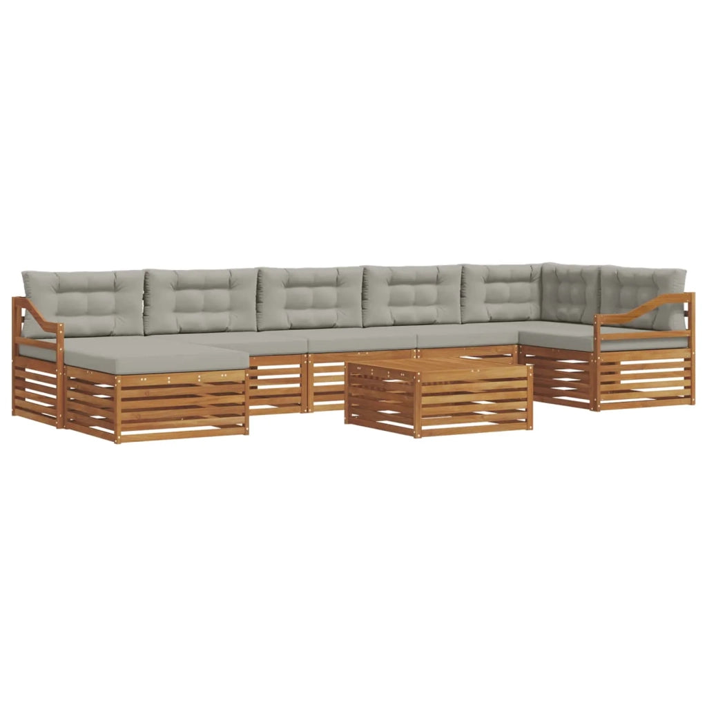 Set di divani da esterno 8 pcs Grigio Naturale e Chiaro 3373876