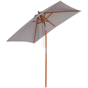 Ombrellone Rettangolare Inclinabile Grigio ¨C Xylo ¨C 200x150x235 cm Legno Impermeabile Anti-UV