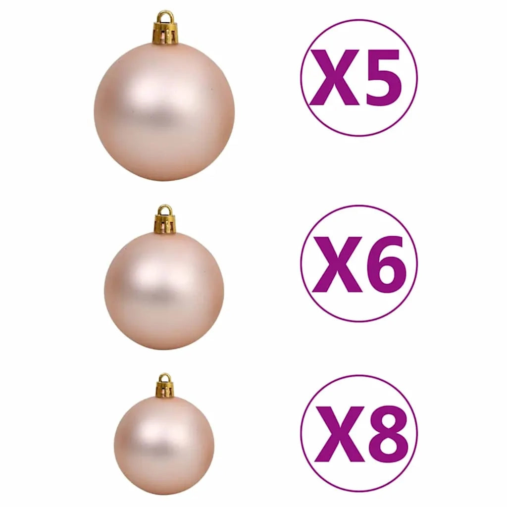 Albero di Natale | Decorazioni natalizie artificiale preilluminato con set di palline