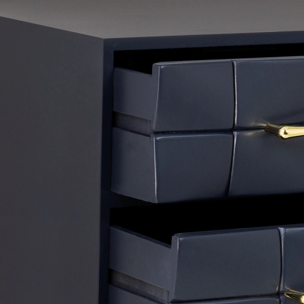 Cassettiera in legno nero 72.5x35x79h cm