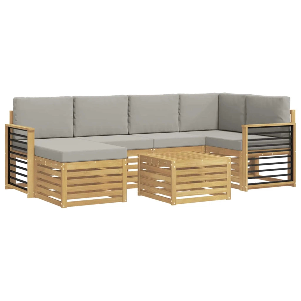 Set di divani da esterno 7 pcs Bianco e Grigio Chiaro 3392166