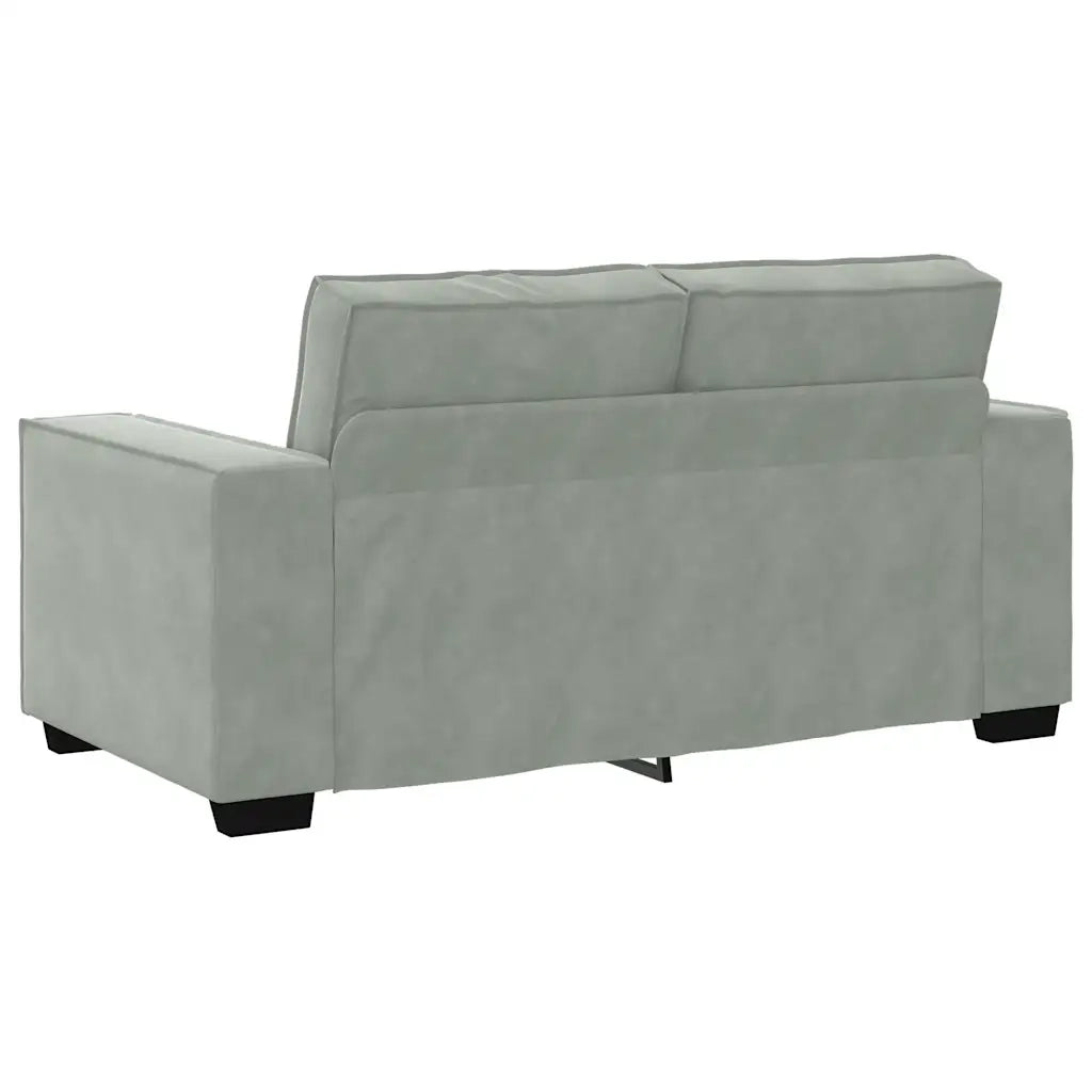 Divano a 2 Posti Grigio Chiaro 160x78x84 cm in Velluto 4105010