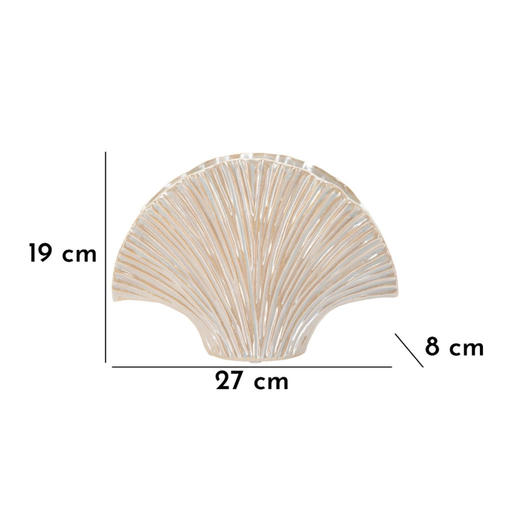 Vaso Decorativo VKH851, Bianco, Ceramica, 27x8x19 cm
