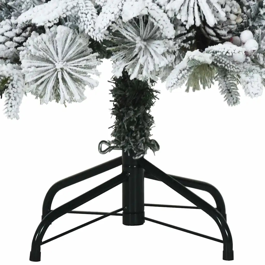 Albero di Natale Artificiale-Albero Natalizio con Rami Pieghevoli Bianco 150 cm 735670