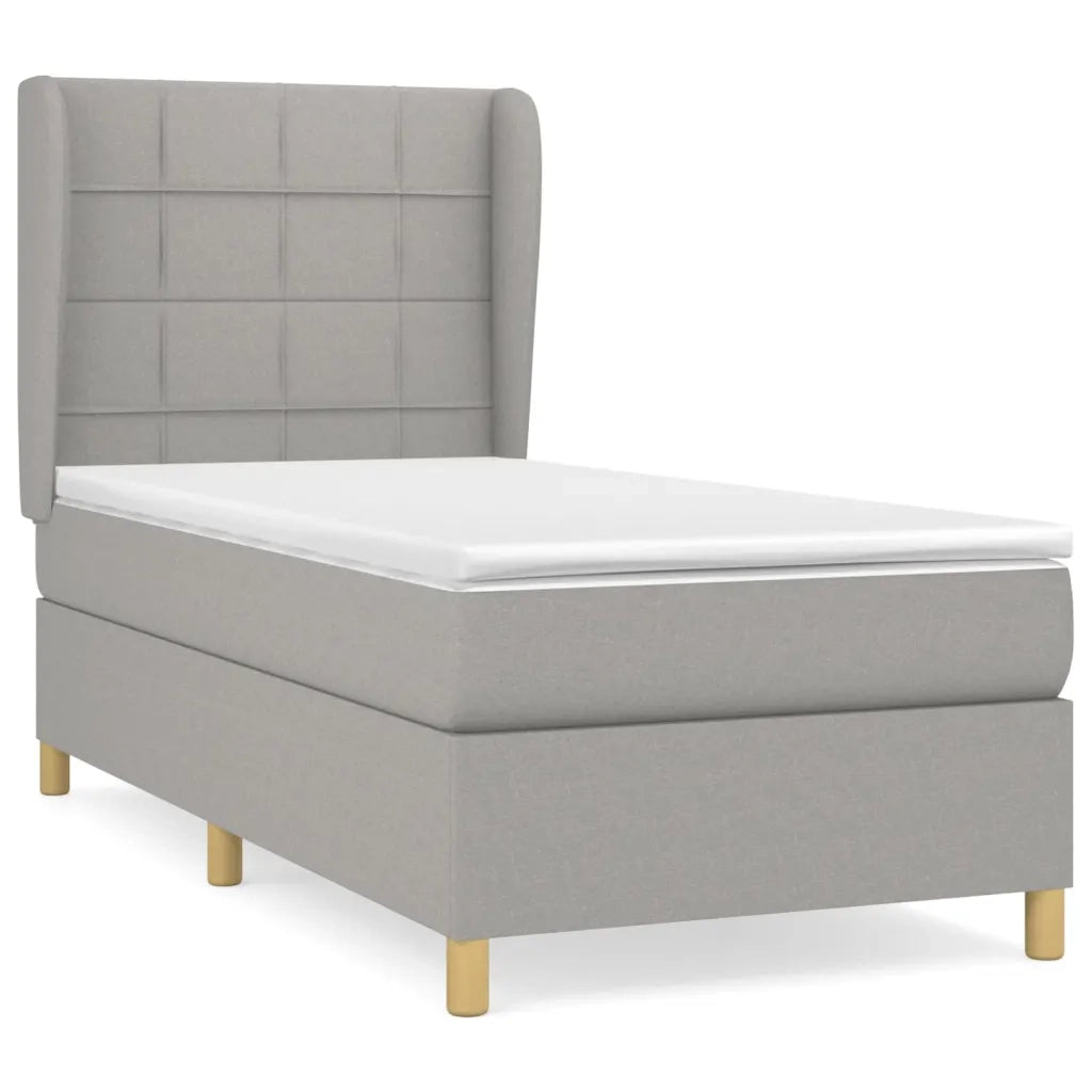 Giroletto a Molle con Materasso-Struttura Letto Grigio Chiaro 80x200 cm Tessuto 463117