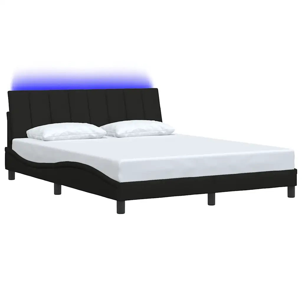 Giroletto senza Materasso Hanko Nero 160x200 cm in Tessuto