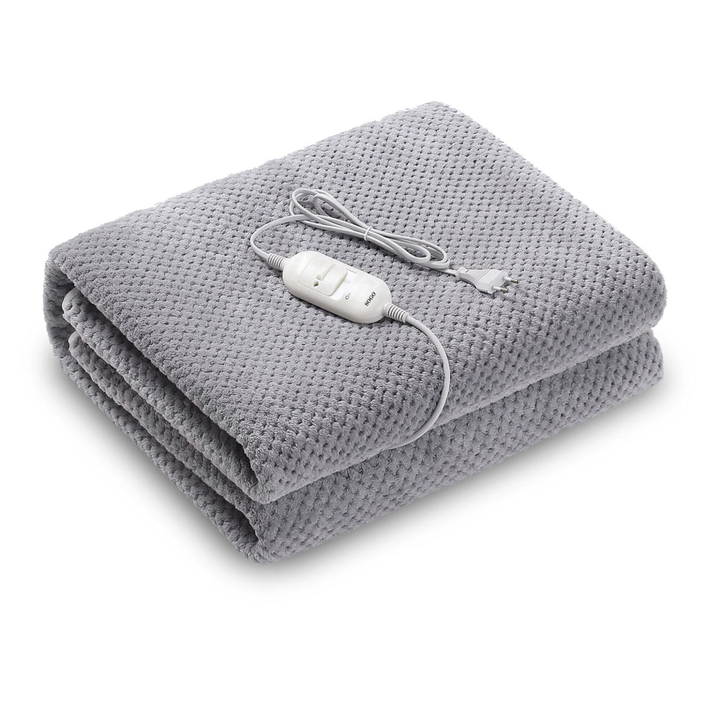 Coperta Elettrica XL in Lana di Corallo e Poliestere - 150 x 80 cm - 60W - Grigio