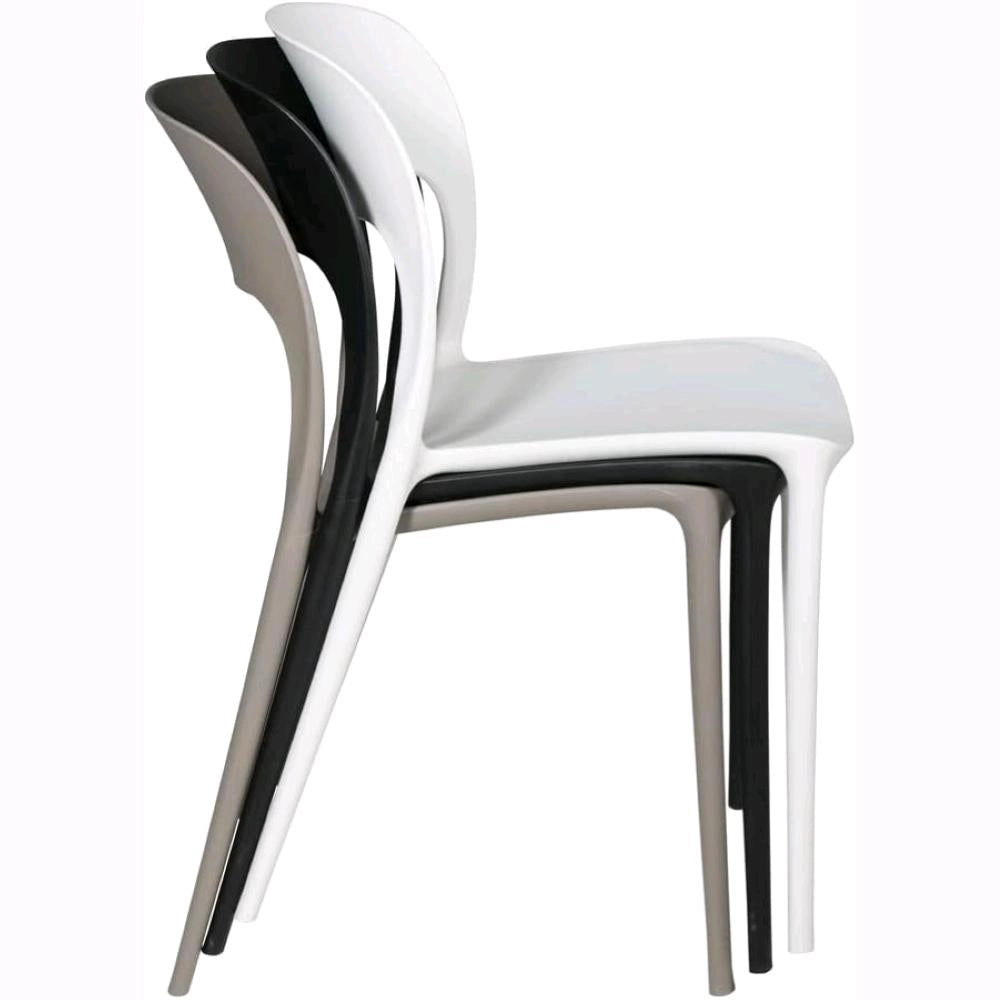 Set 2 Sedie Impilabili in polipropilene 83x56x46 cm Colore Bianco Design Moderno VALENTINA