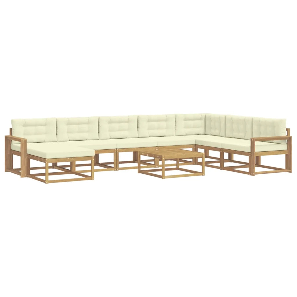 Set di divani da esterno 9 pcs Bianco e Crema 3386904