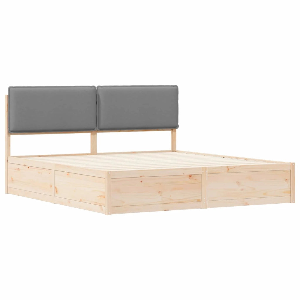 Letto con Testiera Rivestita Grigio chiaro 200 x 200 cm