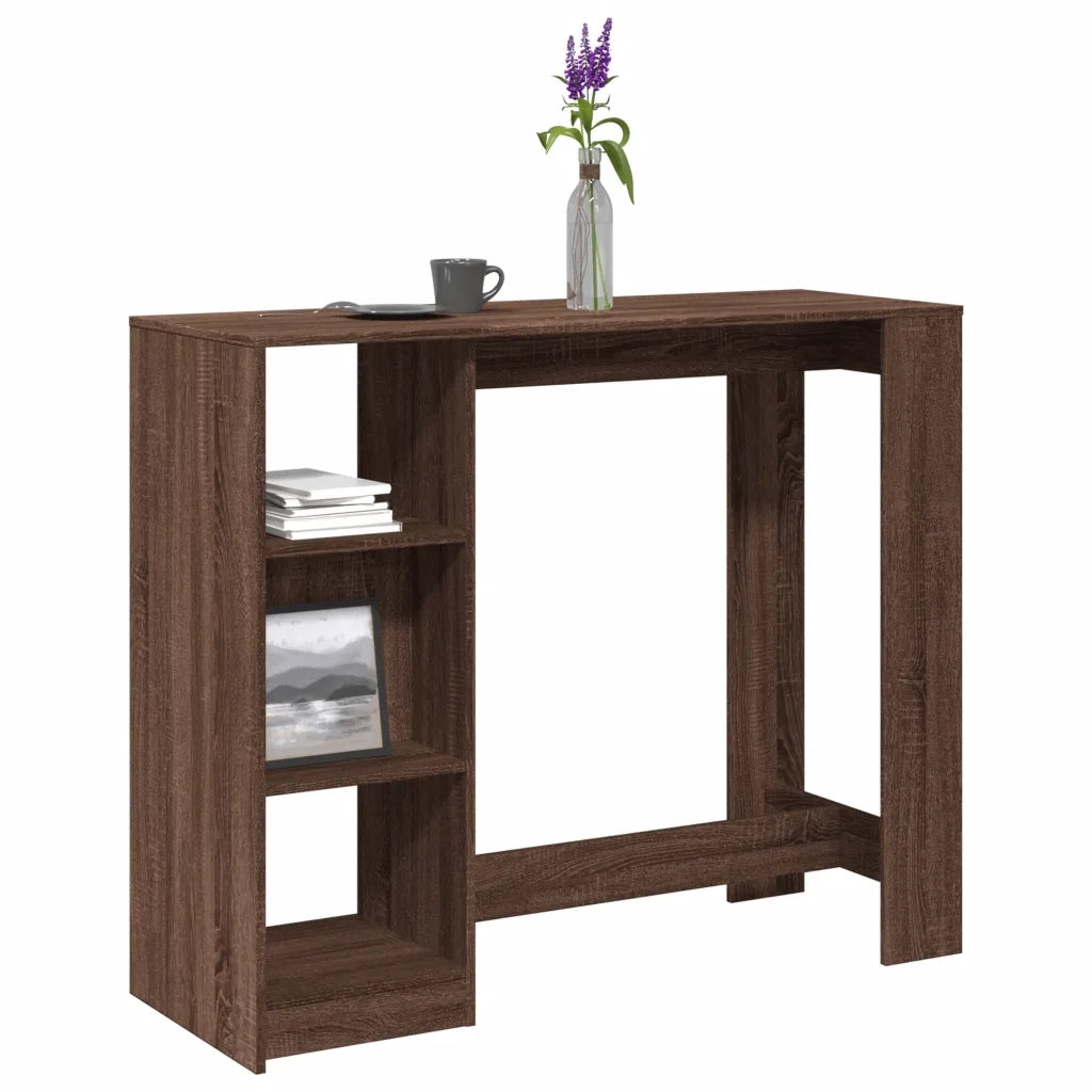 Tavolo Bar Ripiano Rovere Marrone 124x46x103,5 cm Multistrato 854397
