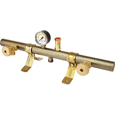 CENTRALINA TUBOLARE X 2 BOMBOLE GAS GPL  MANOMETRO + VALVOLA SICUREZZA