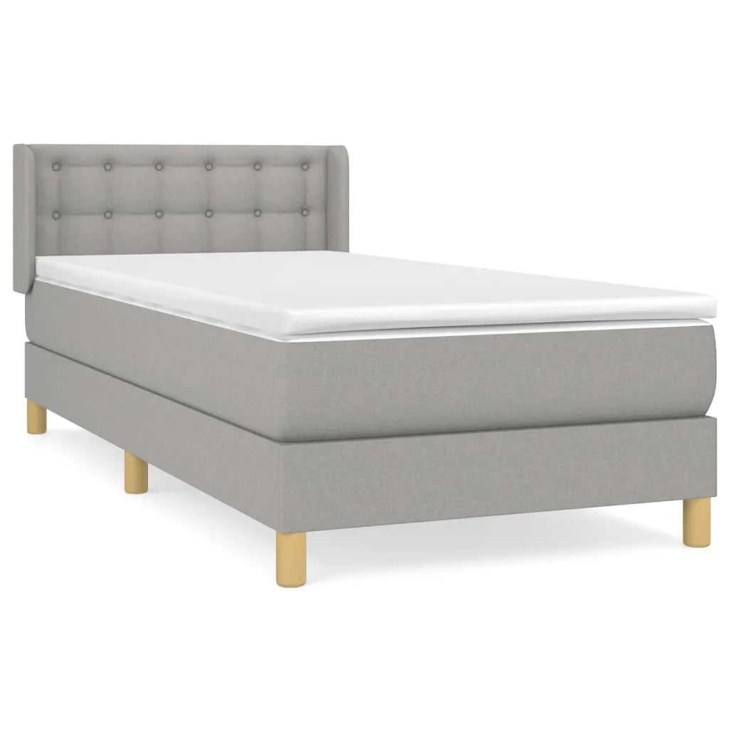 Giroletto a Molle con Materasso-Struttura Letto Grigio Chiaro 90x200 cm Tessuto 207475