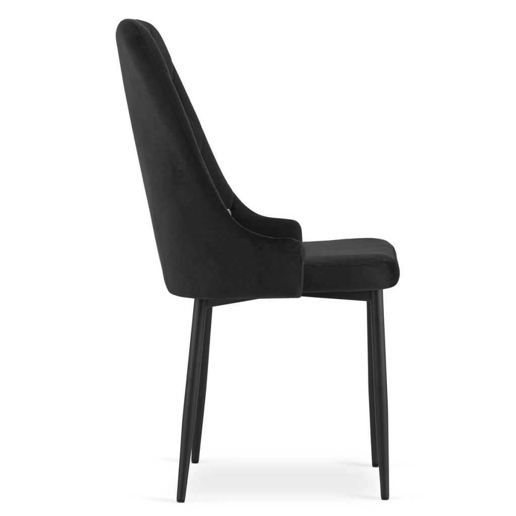Sedia Amore in velluto nero con cristalli decorativi