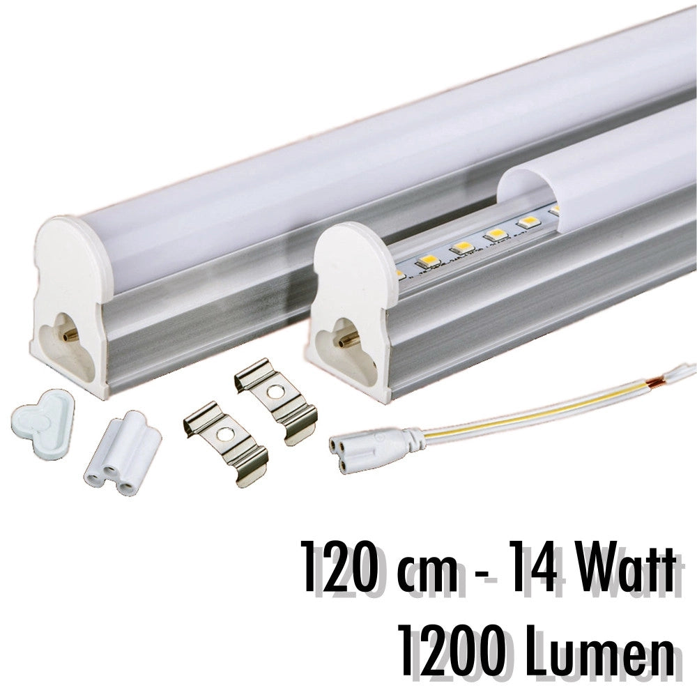 Trade Shop - Tubo T5 Neon Led 14 Watt 120 Cm 1200 Lmn Per Uso Interno Luce Bianca Plafoniera - -bianco Freddo      -