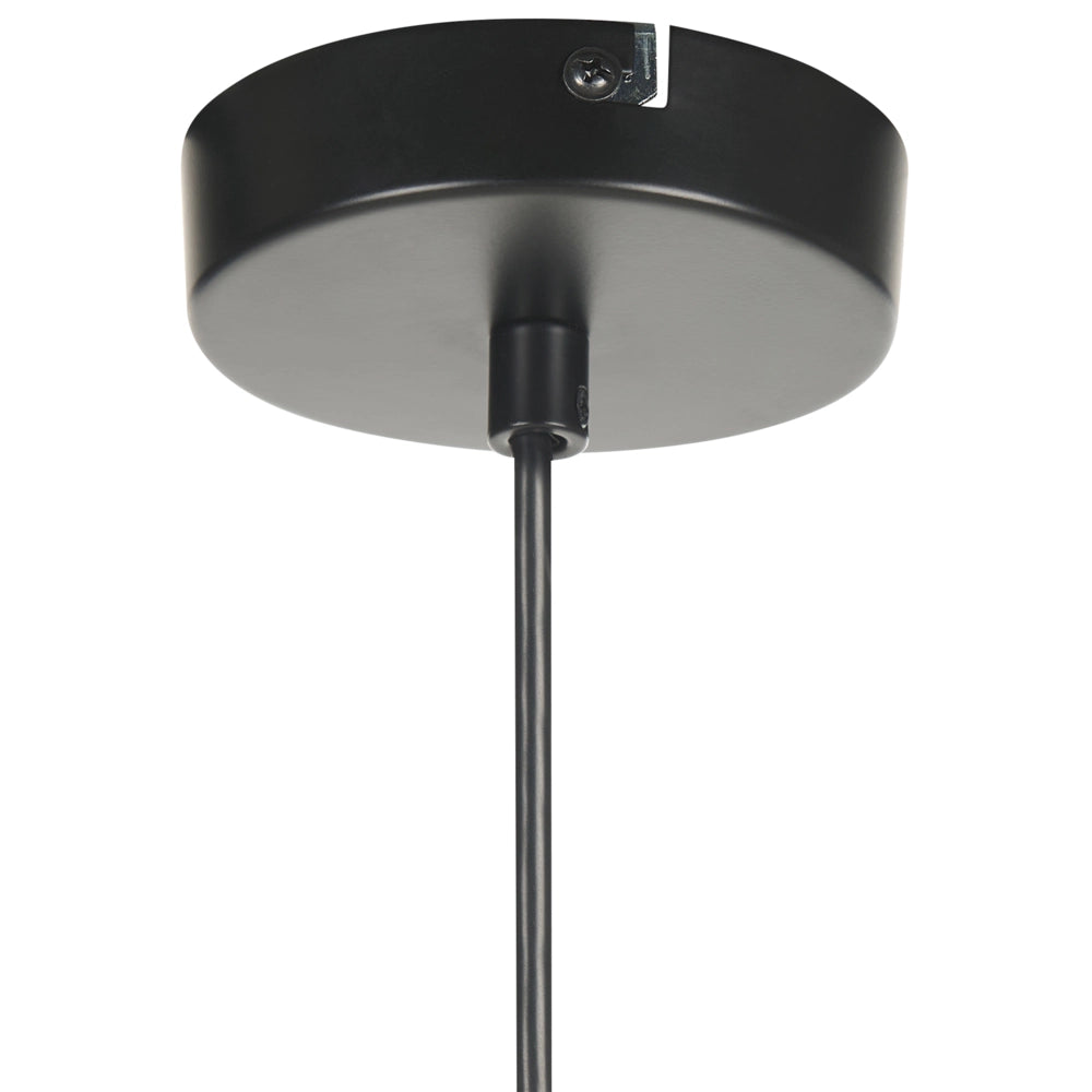 Lampada a sospensione in metallo e rattan naturale e nero stile moderno contemporaneo soggiorno