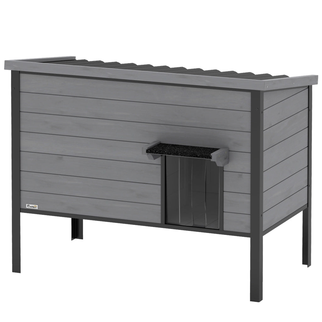 Cuccia per Gatti da Esterno ¨C Xylo ¨C Impermeabile con Tetto Apribile 85x55x70cm Grigio Chiaro