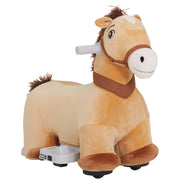 Cavallo Elettrico per Bambini 18-36 Mesi ¨C Xylo ¨C 6V con Musica Marrone 69x34x53cm