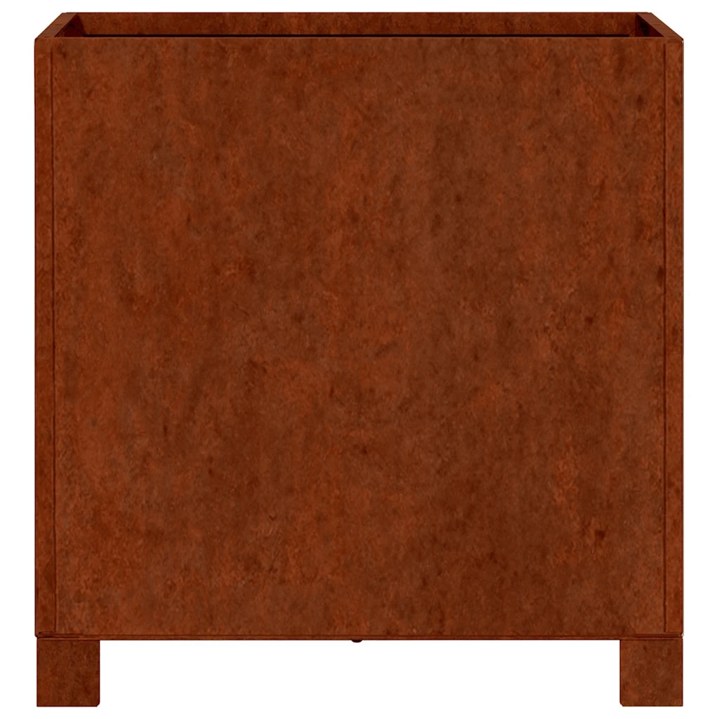 2 pz Fioriere | Cassetta per fiori | Vaso con Gambe Ruggine 40x40x40 cm Acciaio Corten