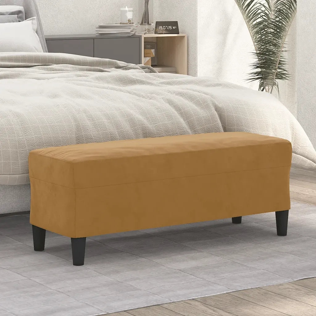 Panca-Sgabello marrone 100x35x41 cm in Velluto