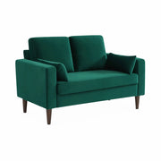 Divano stile vintage in velluto, 2 posti, verde inglese