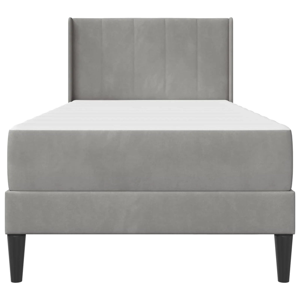 Struttura letto con materasso Grigio chiaro 90 x 190 cm Velluto 3415244