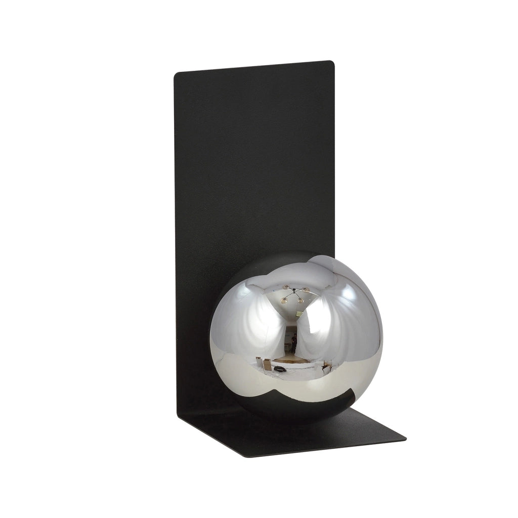 Applique Minimal 1 Luce Indiretta Agni Con Base In Acciaio Nero E Vetro Fumè