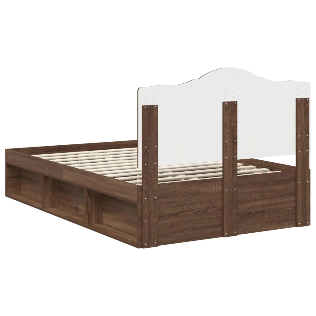 Letto matrimoniale | Letto per adulti | Struttura del letto Rovere Marrone 120 x 200 cm Pino massello