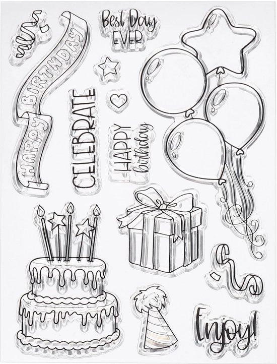 Stampe in Silicone Transparenti, 1 pezzo T2019 Stampa di Ballo per Festa, Stampa per Carte di Auguri Decorazione DIY Album di Scrapbooking Incisione in Rilievo Ambiente di Decorazione, Chiara